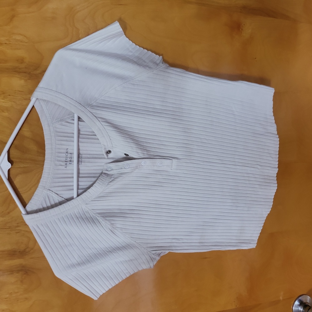 American Eagle Outfitters Crop Top White Size Large